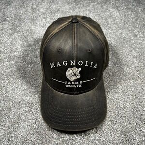 Magnolia Farms Waco TX Hat Brown Distressed Baseball Cap Pig Logo One Size
